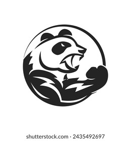 Panda Logo template Isolated. Brand Identity. Icon Abstract Vector graphic