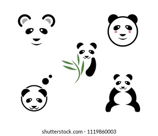 Panda logo template vector icon illustration template