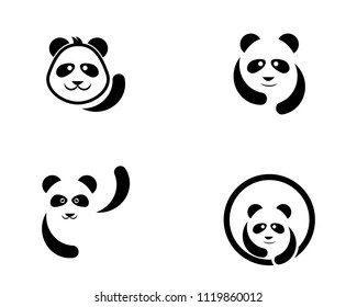 Panda logo template vector icon illustration template