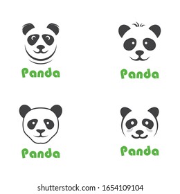 Panda logo template vector icon illustration design