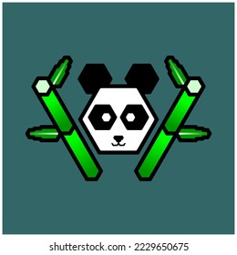 Panda logo and two bamboo sticks