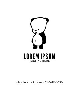 Panda logo vector black white