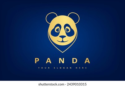 Panda logo vector. Panda head. Animal mammal. Bamboo bear.