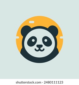 panda logo vector icon illustration, Panda Logo Vector illustration of panda isolated on white background.