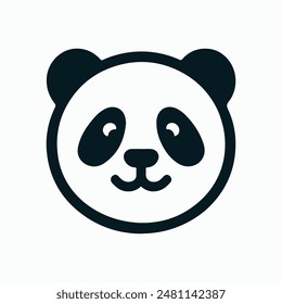panda logo vector icon illustration, Panda Logo Vector illustration of panda isolated on white background.