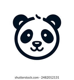 Ilustración del Vector del logotipo de panda, Ilustración vectorial del logotipo de panda aislado sobre fondo blanco.