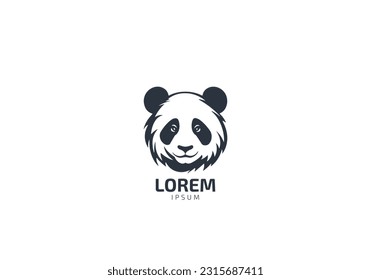 panda logo vector icon template silhouette design of panda