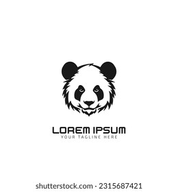 panda logo vector icon template silhouette of panda