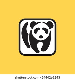 Panda logo, panda vector image, vector icon and logo for business, company, esports team, box or cube logo.