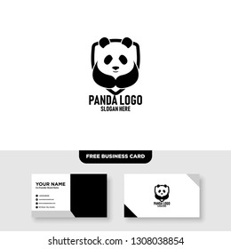 Panda Logo Vector Template, Free Business Card Mockup
