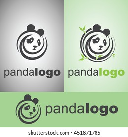 panda logo from wild nature set