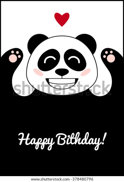 Download Panda Love Birthday Card Template Cute Stock Vector ...