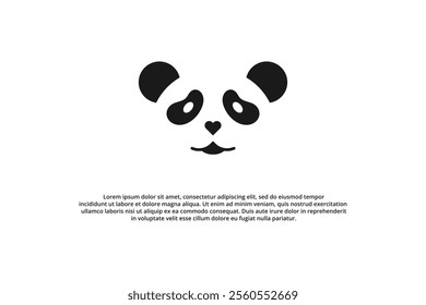 panda and love modern logo