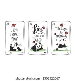 Panda lovely frame set