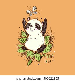 Panda love.Very cute sitting panda