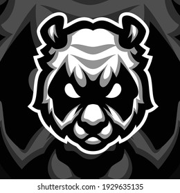 panda maccot logoesport premium vector