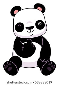 Panda Make A Middle Finger Symbol