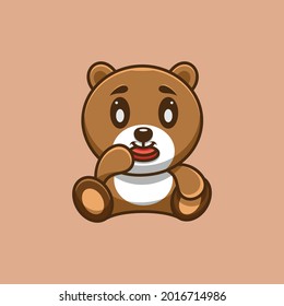 panda mascot character logo design vector illustration