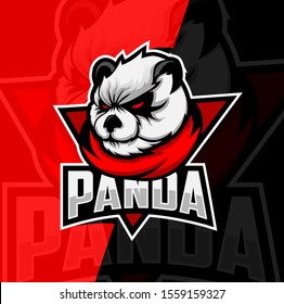 panda mascot esport logo design