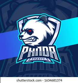 panda mascot esport logo design