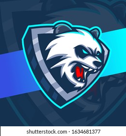 panda mascot esport logo design