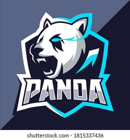 panda mascot esport logo design
