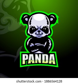 Panda mascot esport logo design	