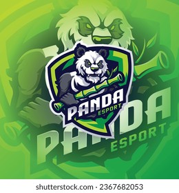 Panda Mascot Esport Logo Design Illustration für Gaming Club