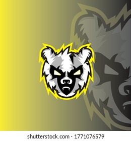 Logo de apoyo de mascota Panda con colores simples
