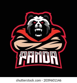 Panda mascot gaming logo template