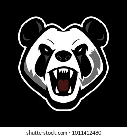 Panda mascot logo design for sports team. Panda vector sticker illustration. I