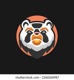 Panda mascot logo design template