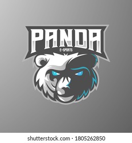 panda mascot logo design vector with modern illustration concept style for badge, emblem and t shirt printing. Angry panda illustration for sport and e-sport team.
