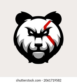 Panda mascot logo design vector with modern illustration concept style for sport, gaming, esport, team, badge, emblem and t shirt printing