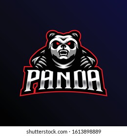 panda mascot logo. panda esport gaming logo.