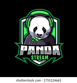 Panda Mascot Logo for Streamer, Esport, and Team