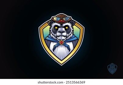 Panda Mascot Logo Plantilla, Ilustración vectorial