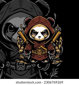 Panda Mascot Vector Illustrator For Sport Or Esport Gaming Logo
