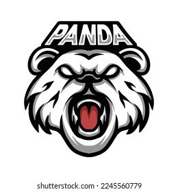 Panda Mascot Vector Logo Esport Design illustration