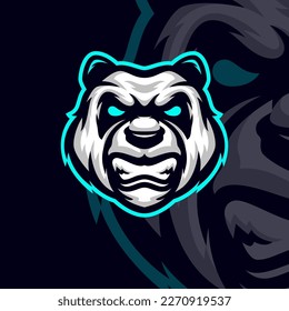 Panda masscot logo illustration premium vector