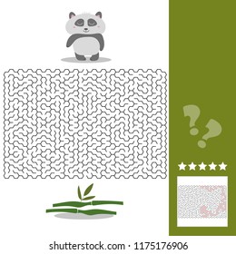 Panda Maze Game - help hungry panda find right way to his bamboo - Maze puzzle with solution