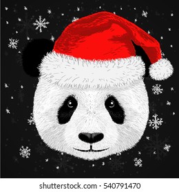 panda merry christmas and happy new year