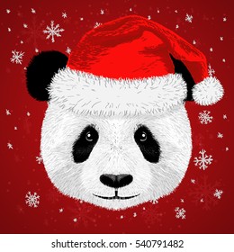 panda merry christmas and happy new year