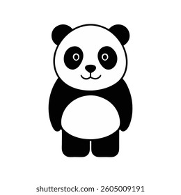 panda minimalist design with a white background