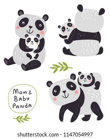 Panda Mama und Baby