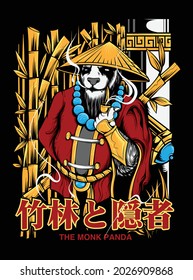 panda monk art illustration
vector art apparel design