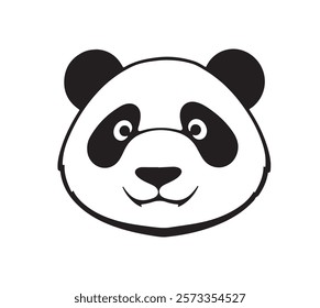 Panda monochrome icon. White background