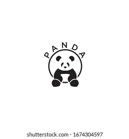 Panda-Monogramm-Logo-Design negative Leerraum-Vektorillustration