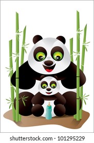 Panda Mother's Day.vector illustration