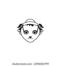 panda music logo illustration vector illustration design